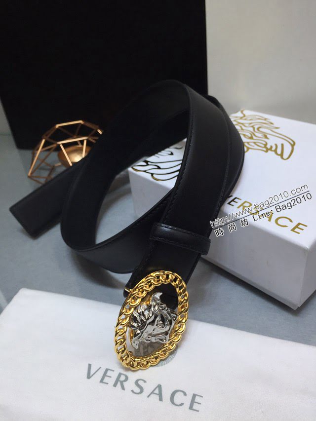 VERSVE男士皮帶 範思哲高端小牛皮腰帶 範思哲美杜莎鏈條五金  jjp1280